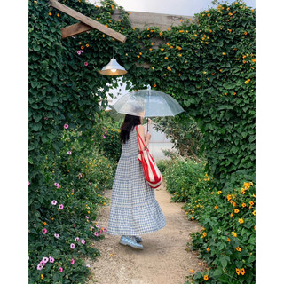 Đầm caro dáng xoè
