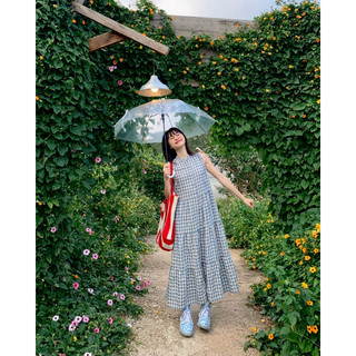 Đầm caro dáng xoè