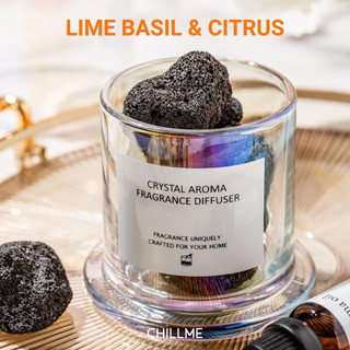 Set khuyếch tán thơm phòng Luxury Chillme hương Lime Basil & Citrus đá thạch anh sảng khoái tươi mát