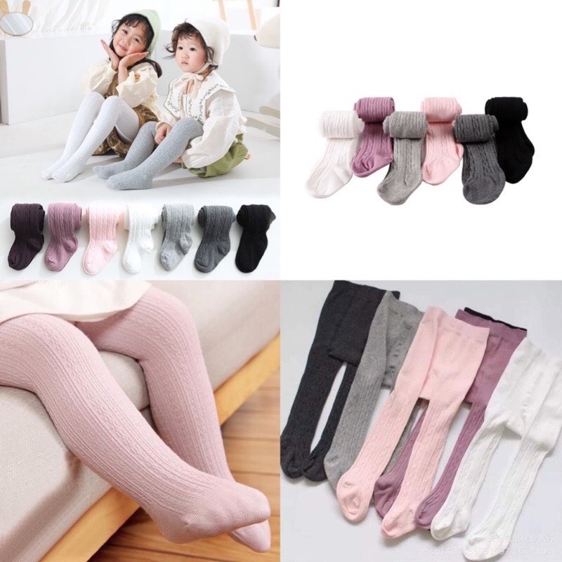 Quần tất len, Leggings cho bé 0-10 tuổi - Quần tất liền bàn, Quần tất không bàn thu đông cho bé gái 