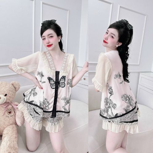 Đồ Ngủ Nữ Bigsize MIKY, Đồ Ngủ Bigsize lụa Latin cao cấp mềm mại xinh xắn < 65KG