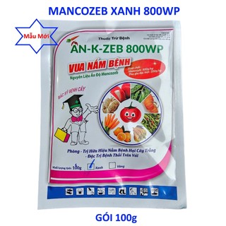Thuốc Vua Nấm Bệnh Phổ Rộng MANCOZEB XANH, Phòng và trị bệnh xâm nhập cây trồng (gói 100g)