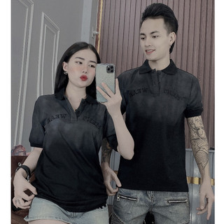 Áo thun nam polo tay ngắn thêu MENSWEAR form slimfit vải cotton co giãn màu trắng đen cao cấp-AHFASHION