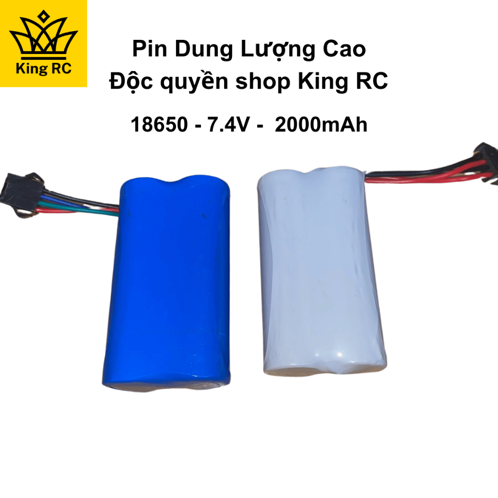 Pin sạc dung lượng cao 7.4v 2000mah 18650 SM-4P dùng cho xe điều khiển từ xa , súng nước, đồ chơi trẻ em  PIN02