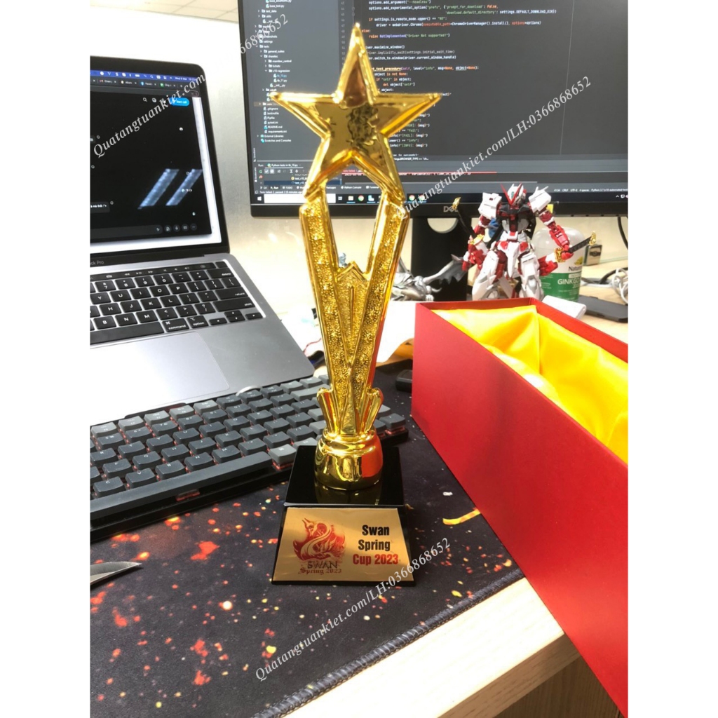 Cúp Vinh Danh Composite Sao Thân V Mạ Vàng