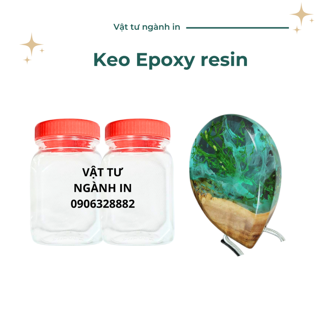 Keo Epoxy Resin trong suốt 2 thành phần AB làm đồ Handmade, đổ mặt bàn, khuôn, kháng UV