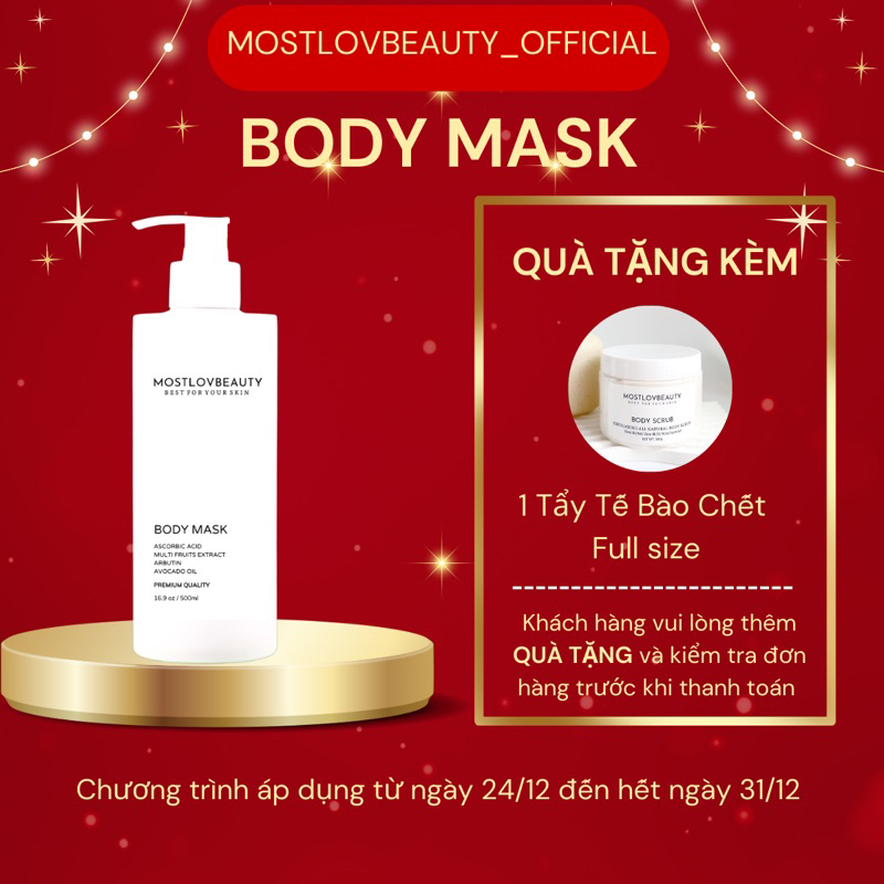 Ủ Trắng Da Body Mostlovbeauty, dưỡng trắng cấp ẩm cho da