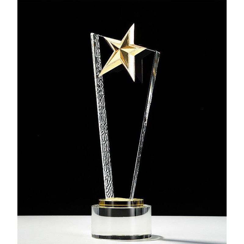 Cúp pha lê sao vát đế tròn