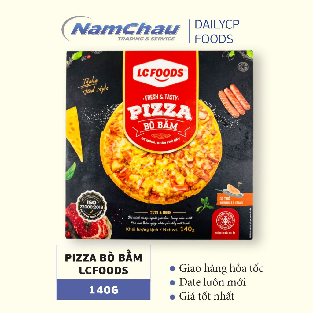 Pizza nhân bò bằm/ hải sản/ xúc xích La Cusina (LC Food) 180g (17cm) nướng 5phút tiện lợi [HN giao hỏa tốc]