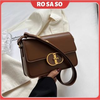 Túi xách nữ đeo chéo đẹp khóa táo da Pu đi chơi đi làm cà phê phong cách Hàn Quốc ROSASO TX119