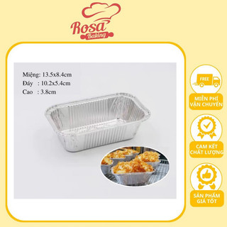 Khay bạc nướng chữ nhật 10cm set 10 cái