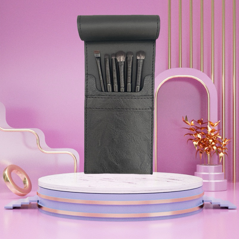 Bộ cọ mắt GUVIET màu đen giành cho trang điểm cá nhân và chuyên nghiệp đi kèm túi da đựng cọ