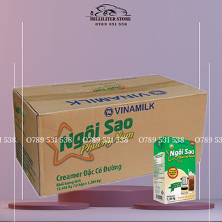 Thùng 12 hộp Kem đặc có đường Ngôi Sao Phương Nam (xanh lá) hộp 1,284kg