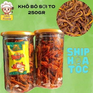 Khô bò sợi to - bò thật 100% lon pet 250gr