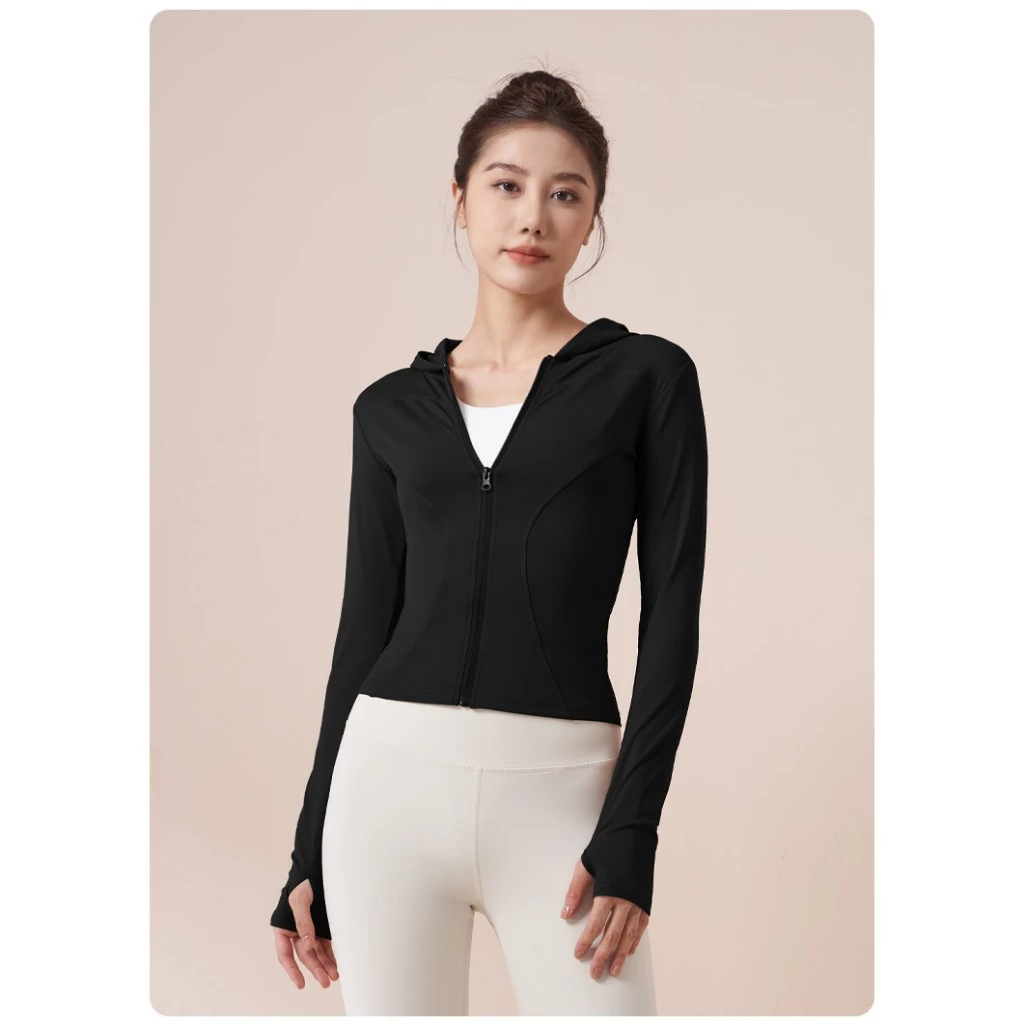 Áo Khoác Thể Thao Nữ Mùa Thu Đông mới 2023 với Mũ Trùm đầu - Phong cách, Chống Gió, Thấm Hút Mồ Hôi | BigBuy360 - bigbuy360.vn