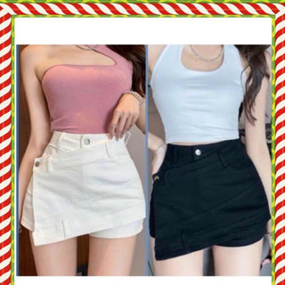 chân váy jean kaki đắp vạc chéo , Chân váy kaki đắp chéo sang chảnh, Chân váy kaki đắp chéo sang chảnh