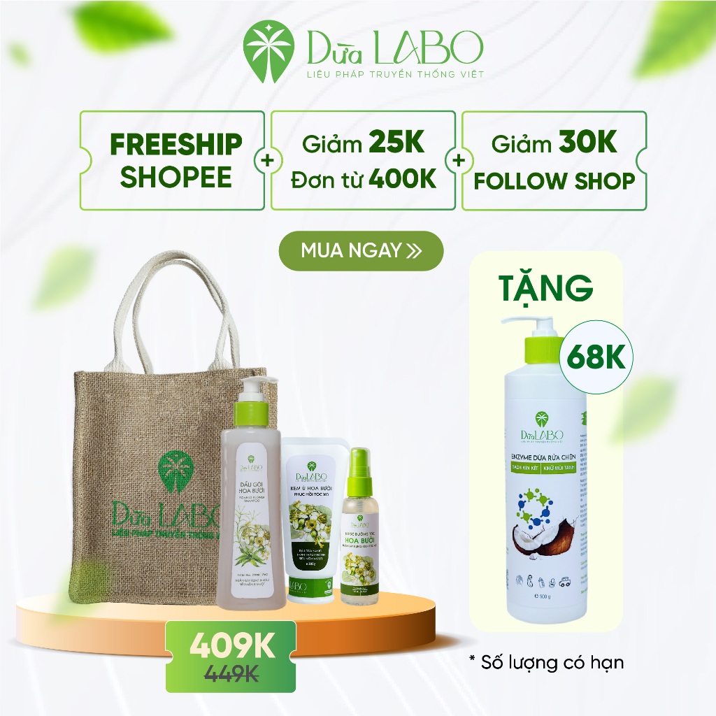 Combo “ Mùi của mẹ” Chăm Sóc Phục Hồi Tóc, Giảm Gãy Rụng "Mùi Của Mẹ" - Dừa LABO