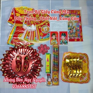 Trọn bộ giấy cúng mụ, đầy tháng,thôi nôi,cúng căn tone màu đỏ