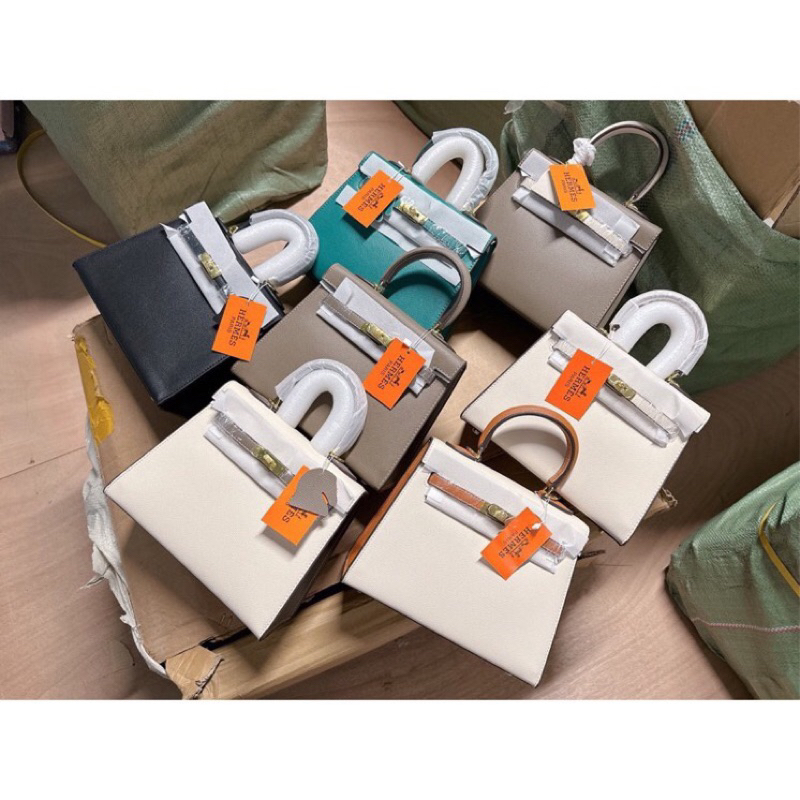 Túi Kelly size 25 dáng cao tag bạc - tag vàng hàng QC cao cấp