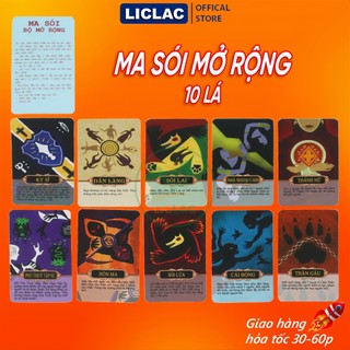 Bài Ma Sói Characters Mở Rộng 10 Lá chất giấy dày chống nước, Board Game Việt Hóa cho mọi lứa tuổi