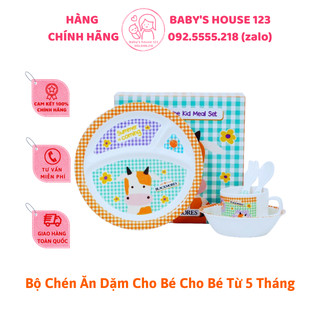 Set bát ăn dặm/ bộ chén ăn dặm cao cấp kèm cốc và thìa blackmores an toàn tuyệt đối cho bé