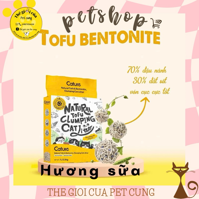 Cát Đậu Nành Cature Natural Tofu. Cát vệ sinh cho mèo