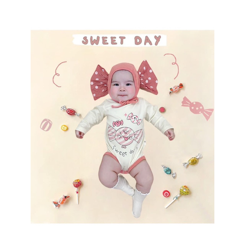 Suit Kẹo Nơ Kèm Mũ Cover Cực Yêu Cho Bé