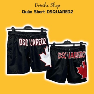 Quần Short DSQ2 In Chữ Hình Lá Phong Đỏ Bên Hông  - Quần Đùi Nam Nữ DSQUARED2 Chất Gió Cao Cấp QG025