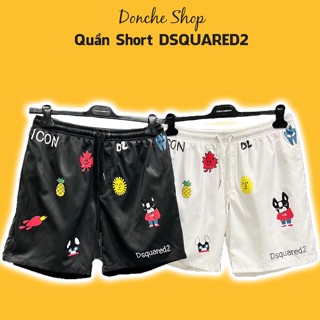 Quần Short DSQ2 In Sticker Chó Dứa Lá Phong Chữ - Quần Đùi Nam Nữ DSQUARED2  Chất Gió Cao Cấp QG065
