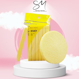 Bông mút bọt biển, bông mút nở rửa mặt chivey dạng nén, rửa mặt siêu mềm mịn loại 1