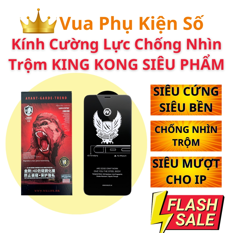 Siêu Kính Cường Lực King Kong Chống Nhìn Trộm Cho Iphone 7 8 Plus Xs Max X Xs Xr 8Plus 7Plus11 12 Pro Max 13 14 15