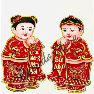 Cặp tiên đồng và liễn rồng trang trí tết cực dễ thương - Brendo Store
