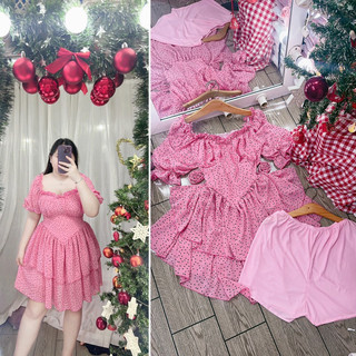 [Bigsize 60-85kg] Đầm cúp ngực tay ngắn (kèm 1 lót quần rời y hình)