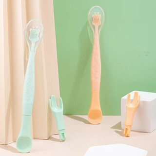  Thìa nạo ăn dặm cho bé 3in1 giúp bé tập xúc đầu silicon và đầu nhựa thay thế tiện lợi Shopemgold1 