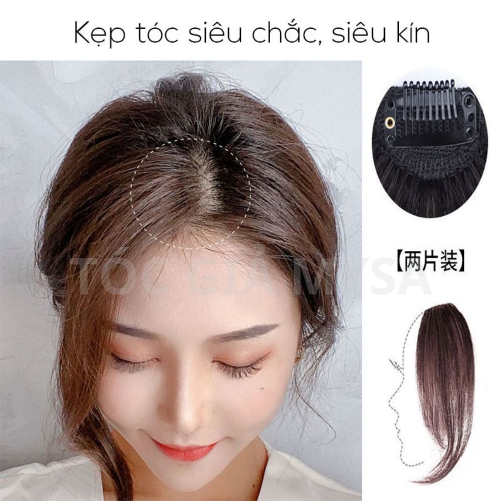 Tóc mái bay giả phong cách layer hàn quốc, mái bay giả hai bên, tóc giả MySa