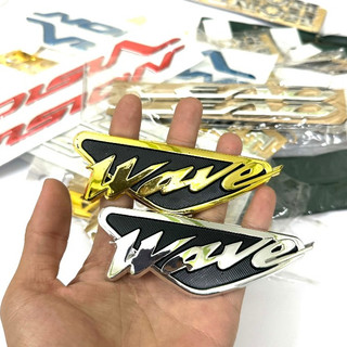 Tem Logo mặt nạ Wave 110 zin Thái Lan trắng vàng