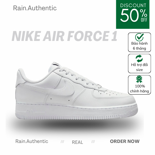 Giày_Nike Air Force 1 All White Phiên Bản Màu Trắng