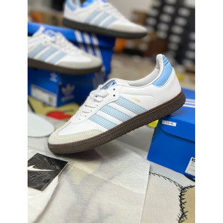 Giày thể thao adidas-samba og – cloud white clear sky,samba xanh mint đế nâu