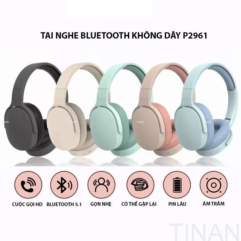 Tai Nghe Bluetooth Chụp Tai P2961 – Chống Ồn Tuyệt Đối, Gập Gọn Siêu Tiện, Âm Thanh HiFi! | BigBuy360 - bigbuy360.vn