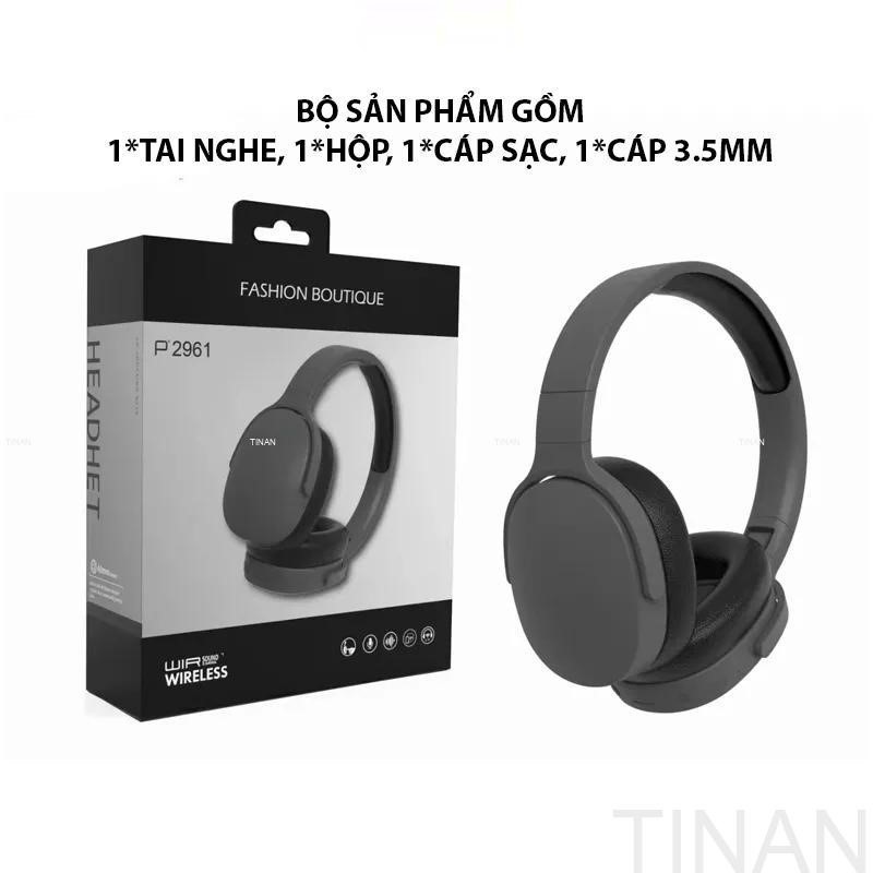 Tai Nghe Bluetooth Chụp Tai P2961 – Chống Ồn Tuyệt Đối, Gập Gọn Siêu Tiện, Âm Thanh HiFi! | BigBuy360 - bigbuy360.vn