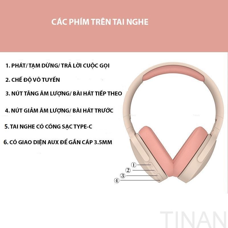 Tai Nghe Bluetooth Chụp Tai P2961 – Chống Ồn Tuyệt Đối, Gập Gọn Siêu Tiện, Âm Thanh HiFi! | BigBuy360 - bigbuy360.vn