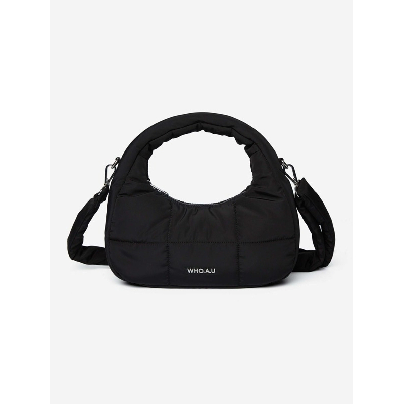 CHÍNH HÃNG - TÚI WHOAU PADDED HOBO BLACK BAG - TÚI XÁCH PHAO MÀU ĐEN