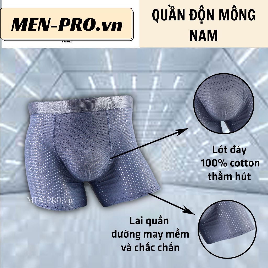 Quần độn mông nam nâng mông tự nhiên không dấu vết, quần sịp boxer sexy thoáng mát  lịch lãm - SALINA STORE