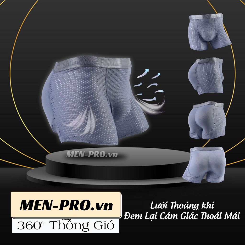 Quần độn mông nam nâng mông tự nhiên không dấu vết, quần sịp boxer sexy thoáng mát  lịch lãm - SALINA STORE