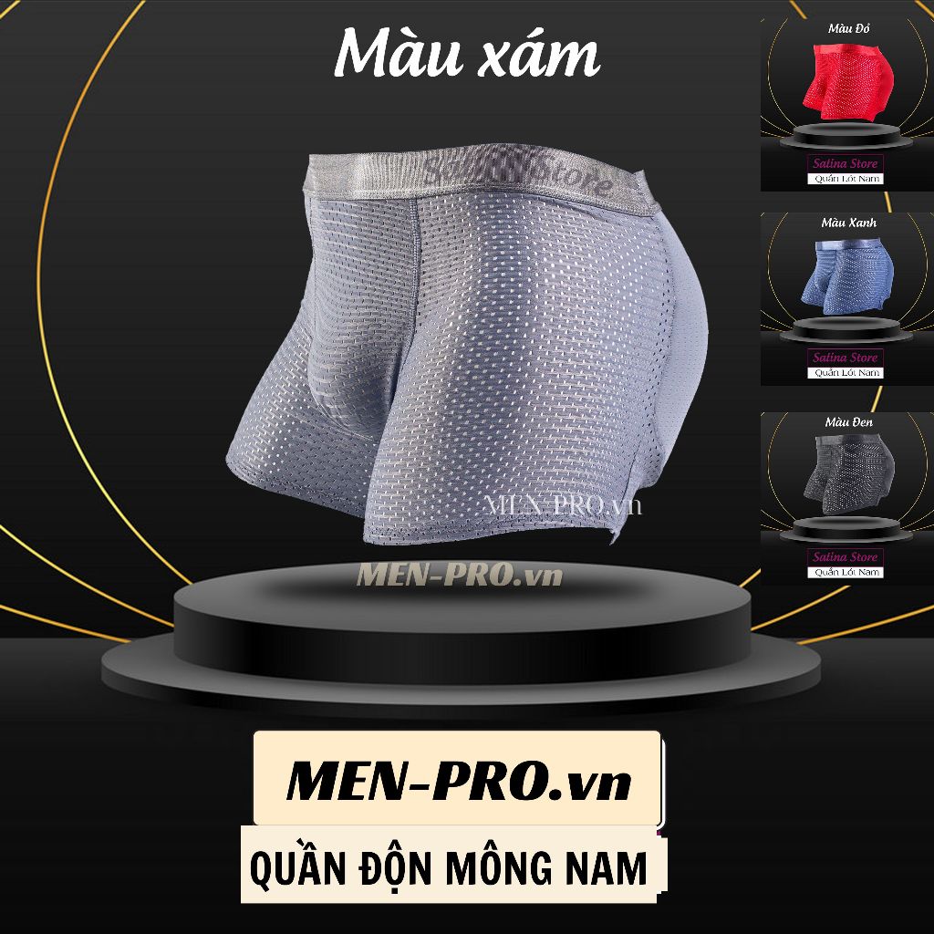 Quần độn mông nam nâng mông tự nhiên không dấu vết, quần sịp boxer sexy thoáng mát  lịch lãm - SALINA STORE