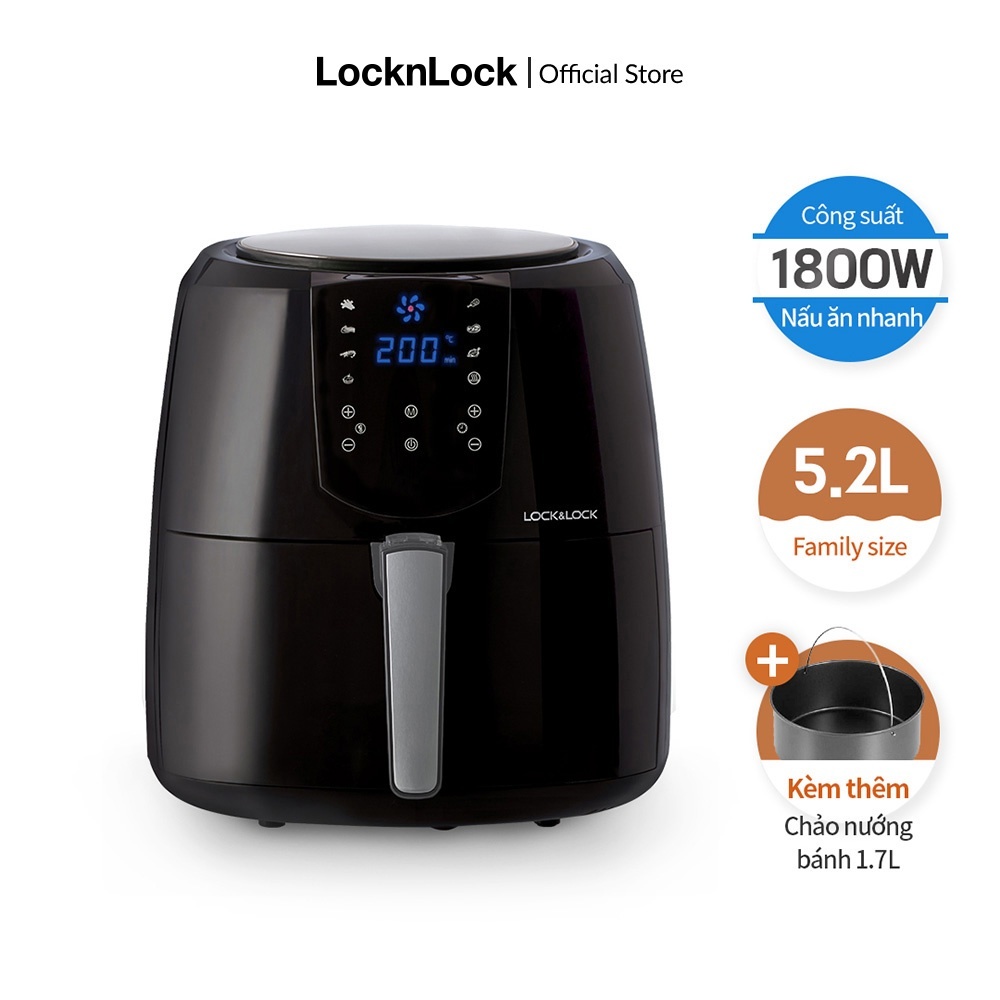 Nồi Chiên Không Dầu điện tử Lock&Lock EJF351 5,2L 1800W