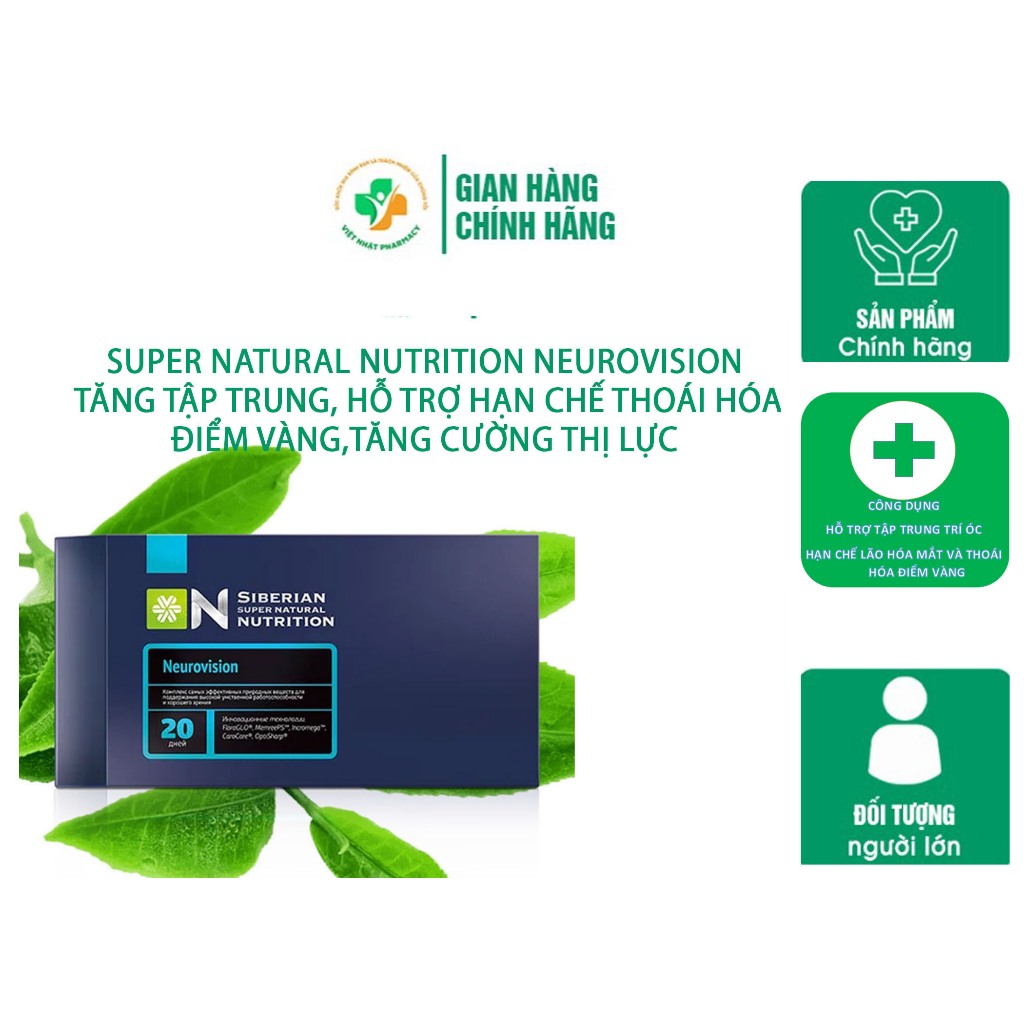 Siberian Super Natural Nutrition Neurovision, hỗ trợ tăng cường sự tập trung trí óc