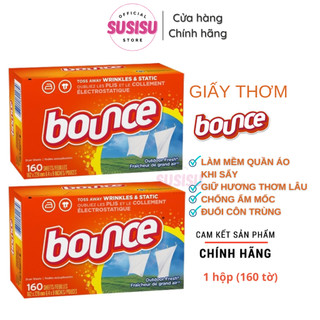 Khăn giấy nến thơm quần áo BOUNCE Outdoor Fresh (160 Tờ) / Giấy Bounce thơm sấy xả quần áo