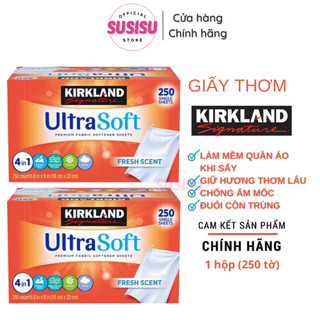 Giấy nến thơm giặt quần áo KIRKLAND Fabric Softener (250 Tờ) / Giấy sấy xả quần áo bounce (160 pcs)
