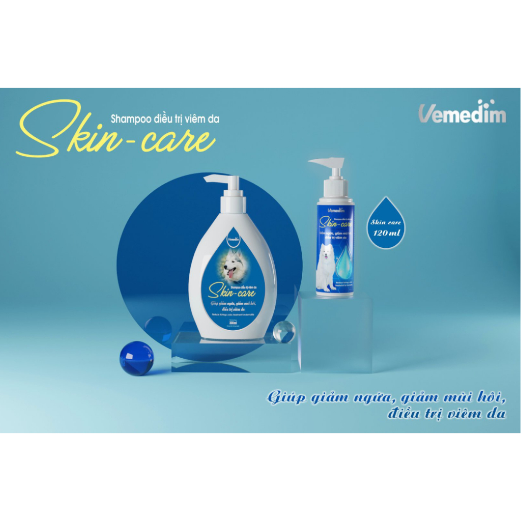 Sữa tắm Skin Care Vemedim dành cho chó viêm da chai 300ml/120ml
